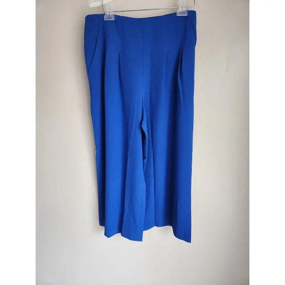 NWT Ted Baker Zettah Pleated Culotte Cropped Pants Ted 4 / US 10 Blue #1K412 - Picture 2 of 14